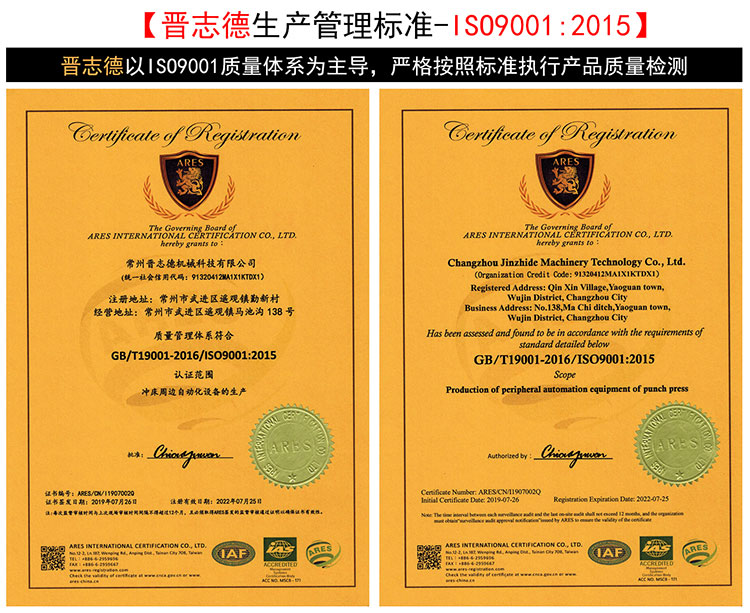 三合一送料機(jī)廠通過ISO9001認(rèn)證